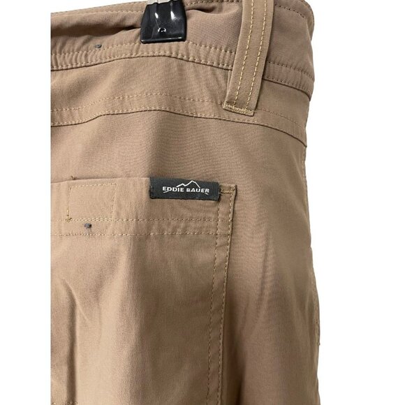 Eddie Bauer Pants Men's 36x30 Brown Tan Fleece Lined Tech zippered pockets - Picture 4 of 6